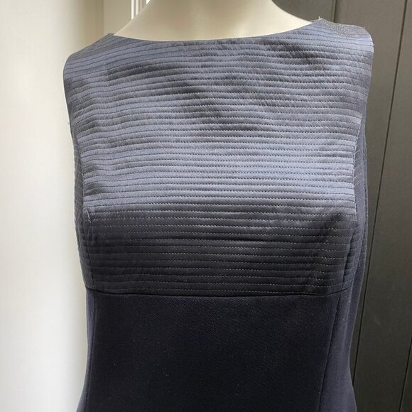 Peter Nygard Pure New Wool Classic Sleeveless Sheath Midi Dress Navy Blue Sz 8 - Picture 3 of 10